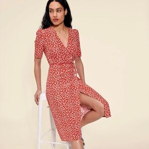 ROUJE Gabin Dress Floral Red and White Size FR 34 US 2